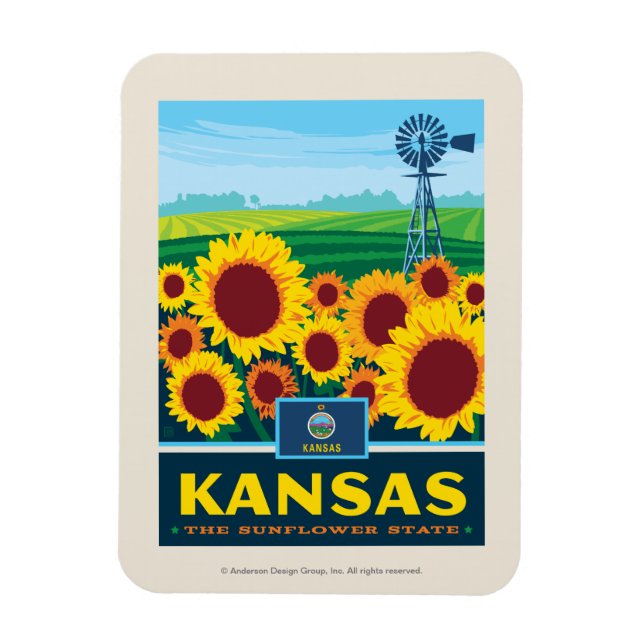 Magnet Flexible Pride d'état | Kansas (Vertical)