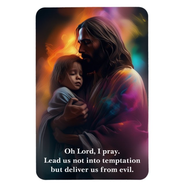 Magnet Flexible Prière de protection Jésus Christ Texte personnali (Vertical)