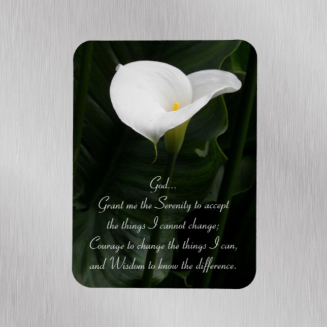 Magnet Flexible Prière de sérénité Calla Lily Floral (In Situ Fridge Door)