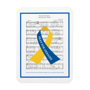 Magnet Flexible Prière pour l'Ukraine Partition Hymne