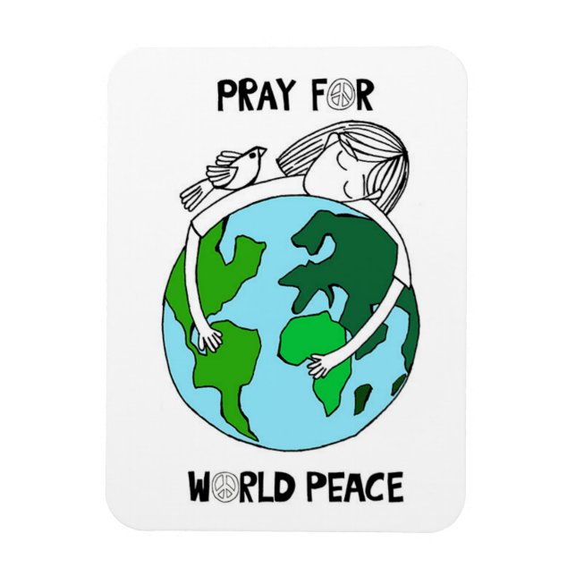 Magnet Flexible Priez Pour La Paix Mondiale (Vertical)
