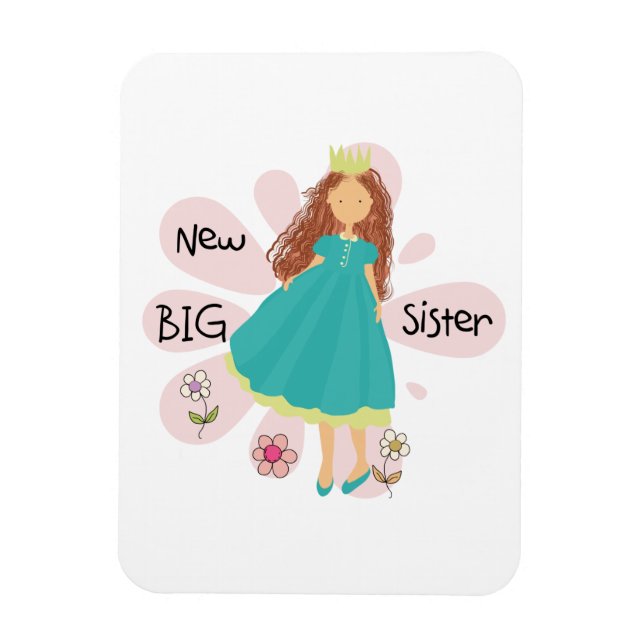 Magnet Flexible Princesse Big Soeur Cheveux Brown (Vertical)