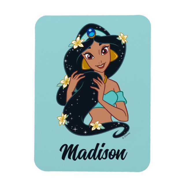 Magnet Flexible Princesse Jasmine - Cheveux et fleurs étincelants (Vertical)