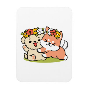 Magnet Flexible Printemps dans la laideur - Illustration de chien 