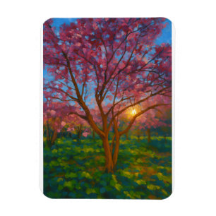 Magnet Flexible Printemps Éveil - Paysage de l'arbre florissant