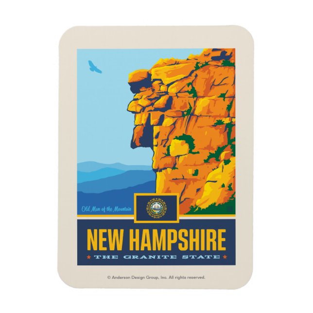 Magnet Flexible Prix d'État | New Hampshire (Vertical)