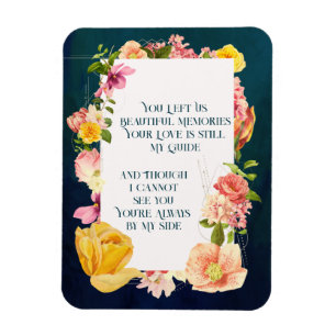 Magnet Flexible Programme funéraire d'aquarelle bleue Vibrant Flor