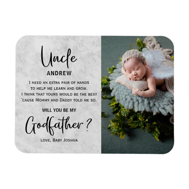 Magnet Flexible Projet photo de parrain de marbre moderne (Horizontal)