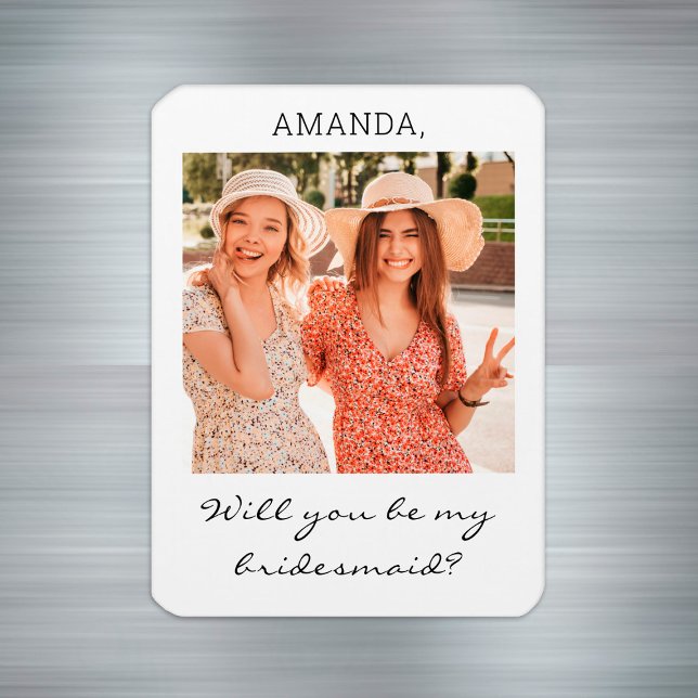 Magnet Flexible Proposition d'aide-mémoire photo personnalisée mod (Modern Personalized Photo Bridesmaid Proposal Magnet
)