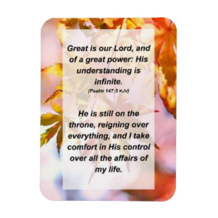 Magnet Flexible Psaume 147:5 Grand est notre Seigneur, et d'une gr