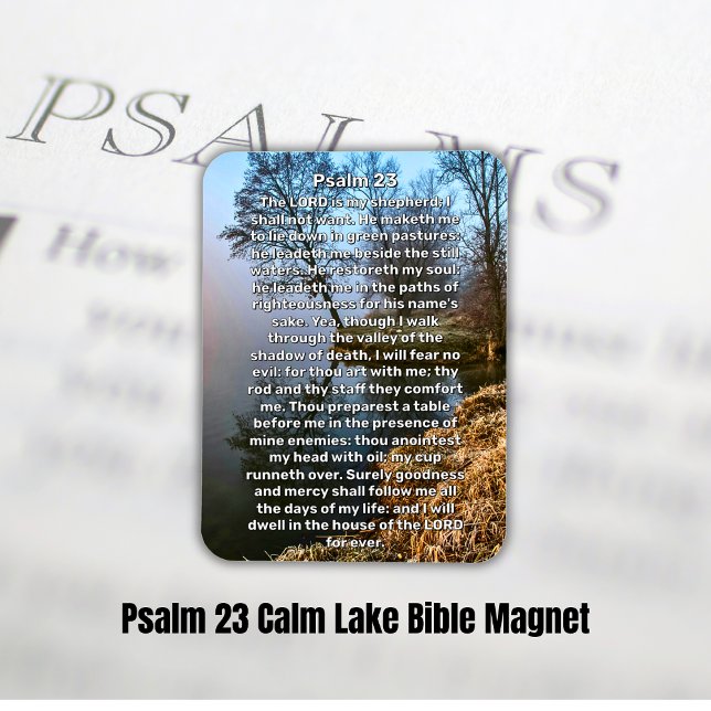 Magnet Flexible Psaume 23 Calm Lake Bible (Psalm 23 Calm Lake Bible Magnet)