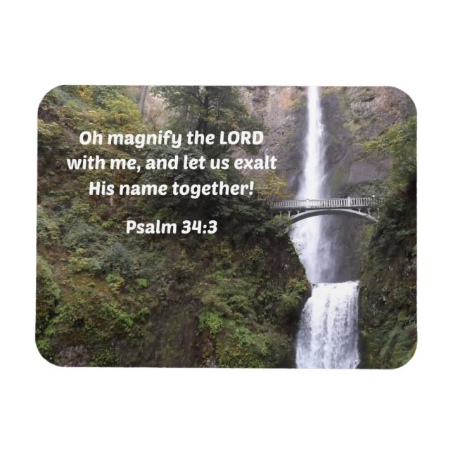 Magnet Flexible Psaume 34:3 Oh magnifie le Seigneur avec moi (Horizontal)