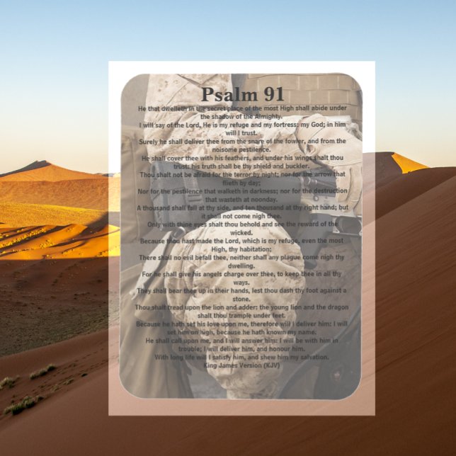Magnet Flexible Psaume 91, Protection de Dieu, Soldat (Créateur téléchargé)