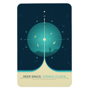 Magnet Flexible Publicité Sci-Fi, horloge atomique bleue, espace p