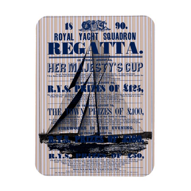 Magnet Flexible Publicité vintage Yacht Regatta (Vertical)