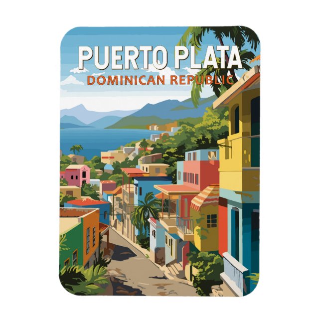 Magnet Flexible Puerto Plata République Dominicaine Voyage Art Vin (Vertical)