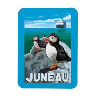 Magnet Flexible Puffins & Cruise Ship - Juneau, Alaska