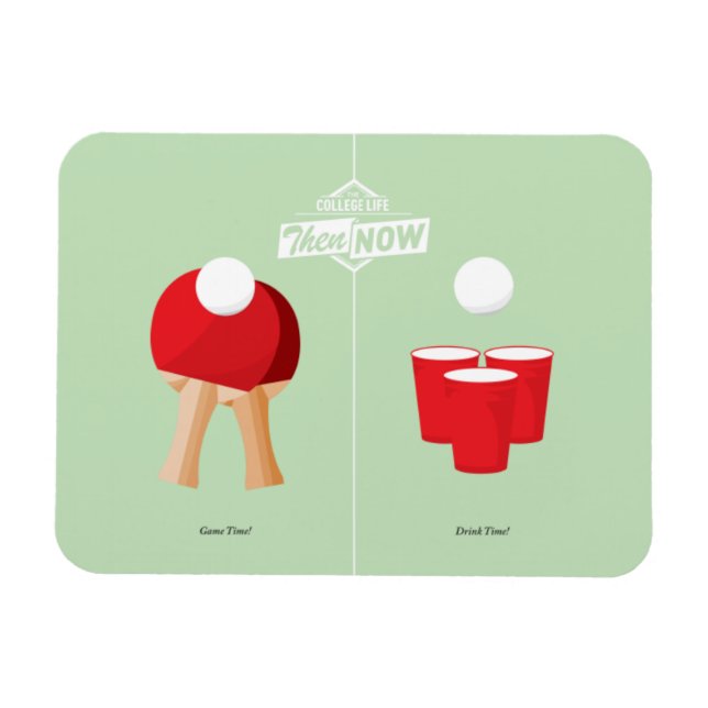 Magnet Flexible Puis Et Maintenant : Ping Pong (Horizontal)