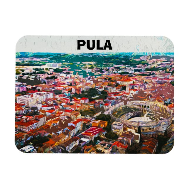 Magnet Flexible Pula Croatia City View Peinture (Horizontal)