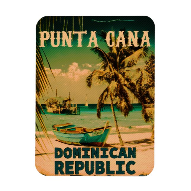 Magnet Flexible Punta Cana Dominicaine - Souvenir Vintage 80s (Vertical)