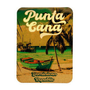 Magnet Flexible Punta Cana Dominican Palm Tree Beach Vintage