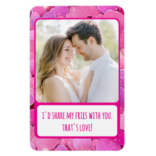 Magnet Flexible Purple Coeurs Rose Partager Mes Fries Photo Flexib