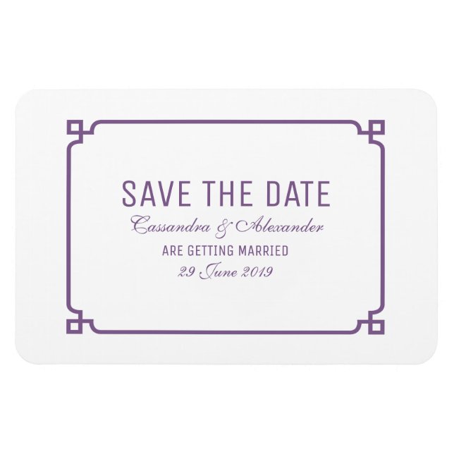 Magnet Flexible Purple Deco Chic Enregistrer la date (Horizontal)