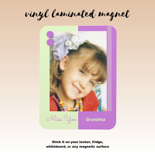 Magnet Flexible Purple et vert mademoiselle grand-mère photo (Créateur téléchargé)