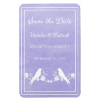 Purple Lovebird Floral Enregistrer l'aimant de dat