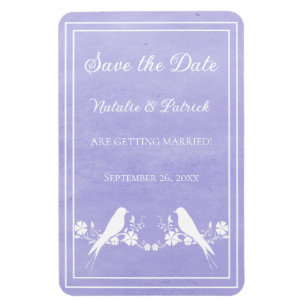 Magnet Flexible Purple Lovebird Floral Enregistrer l'aimant de dat
