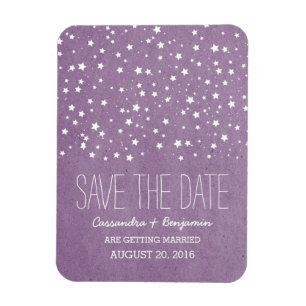Magnet Flexible Purple Starry Night Save the Date Premium Aimant
