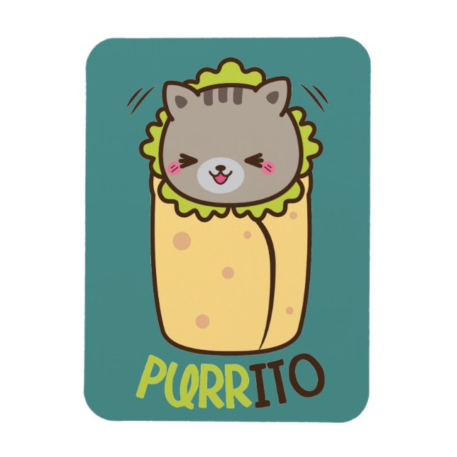 Magnet Flexible Purrito Kitty Cat Burrito (Vertical)