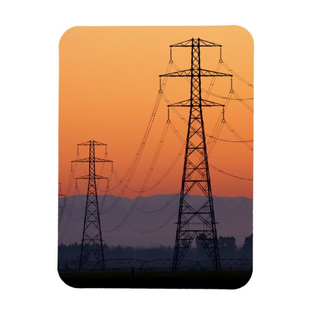 Magnet Flexible Pylônes d'alimentation au coucher du soleil (Vertical)