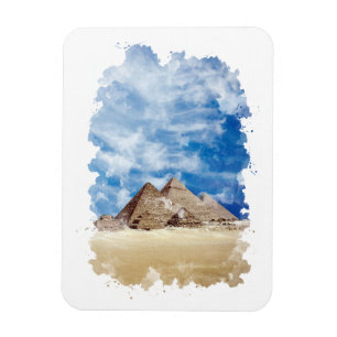 Magnet Flexible Pyramide de Gizeh Egypte aquarelle Art