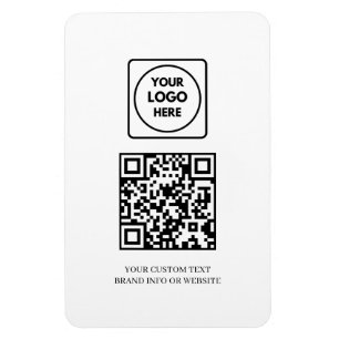 Magnet Flexible QR code blanc   Logo d'entreprise simple et profes