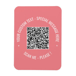 Magnet Flexible  QR Code Scan Info Couleurs de texte personnalisée