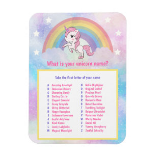 Magnet Flexible Quel est votre nom Unicorn jeu