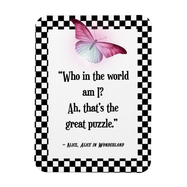 Magnet Flexible Qui Suis-Je ? Citation de Wonderland Alice (Vertical)