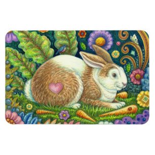 MAGNET FLEXIBLE RABBIT D'ART FOLK, OISEAU DE BLUEBÈRE, JARDIN SECR