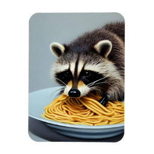 Magnet Flexible Raccoon mangeant Spaghetti