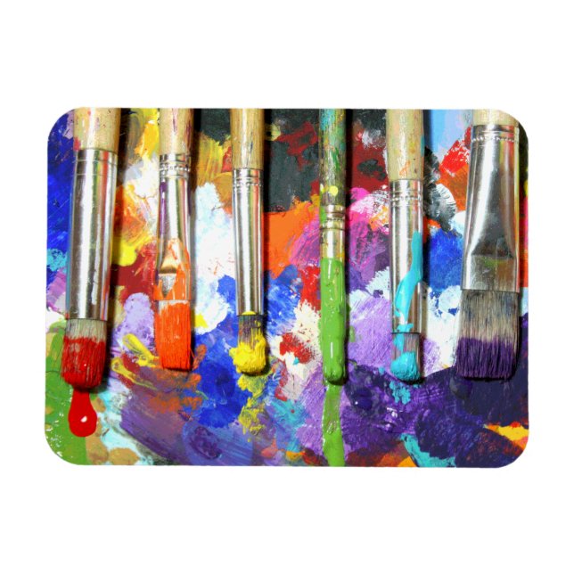 Magnet Flexible Rainbows En Cours Peinture Brush Photographie (Horizontal)