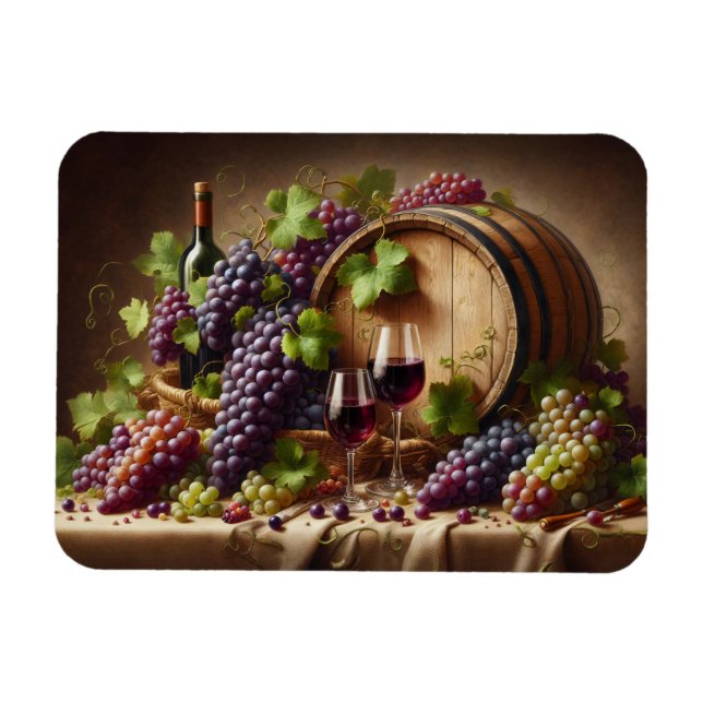 Magnet Flexible Raisins et vin vie morte (Horizontal)