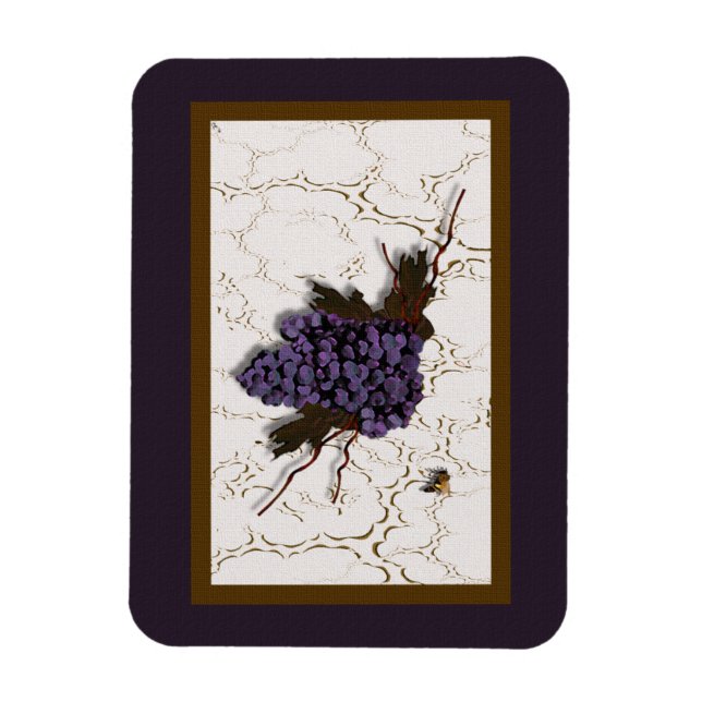 Magnet Flexible Raisins violets rustiques et élégants (Vertical)