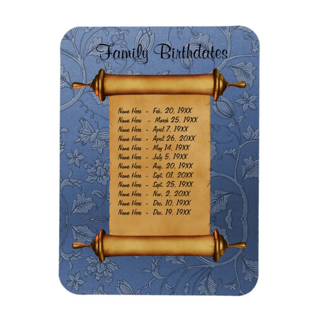 Magnet Flexible Rappel d'anniversaire de la famille magnétique - P (Vertical)