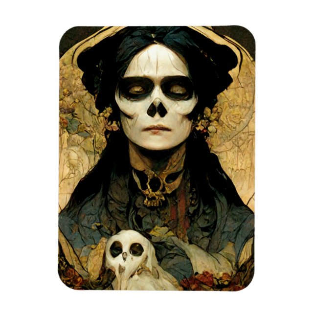Magnet Flexible Raven Witch 2 Imaginaire Horreur Goth Gothique (Vertical)