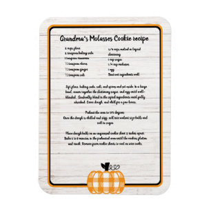 Magnet Flexible Recette keepsaké automne plaid orange citrouille b