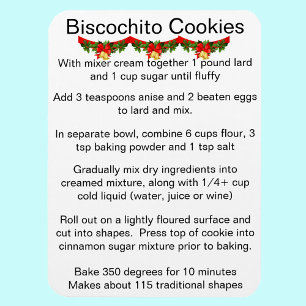 Magnet Flexible Recette officielle du cookie Biscochito du Nouveau