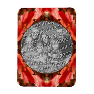 Magnet Flexible Red Autumn Leaves Nature Frame Ajouter Votre Photo