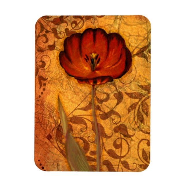 Magnet Flexible Red Flowers (Vertical)