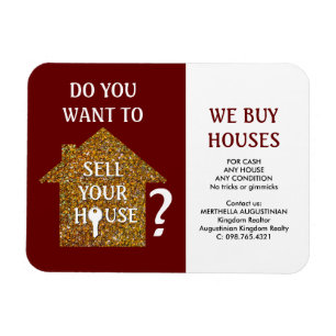 Magnet Flexible Red Realtor NOUS ACHETONS DES MAISONS
